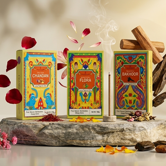 Natural Dhoop Sticks Pack Of 3 (Shai Chandan-Golden Flora-Royal Bakhoor)