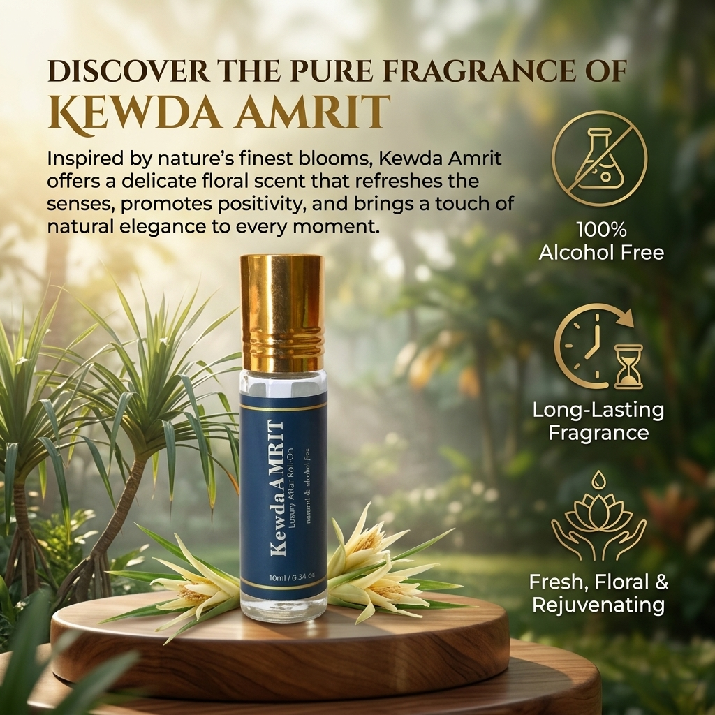 Premium Natural & Alcohol Free Attar | Kewda Amrit | 10ml