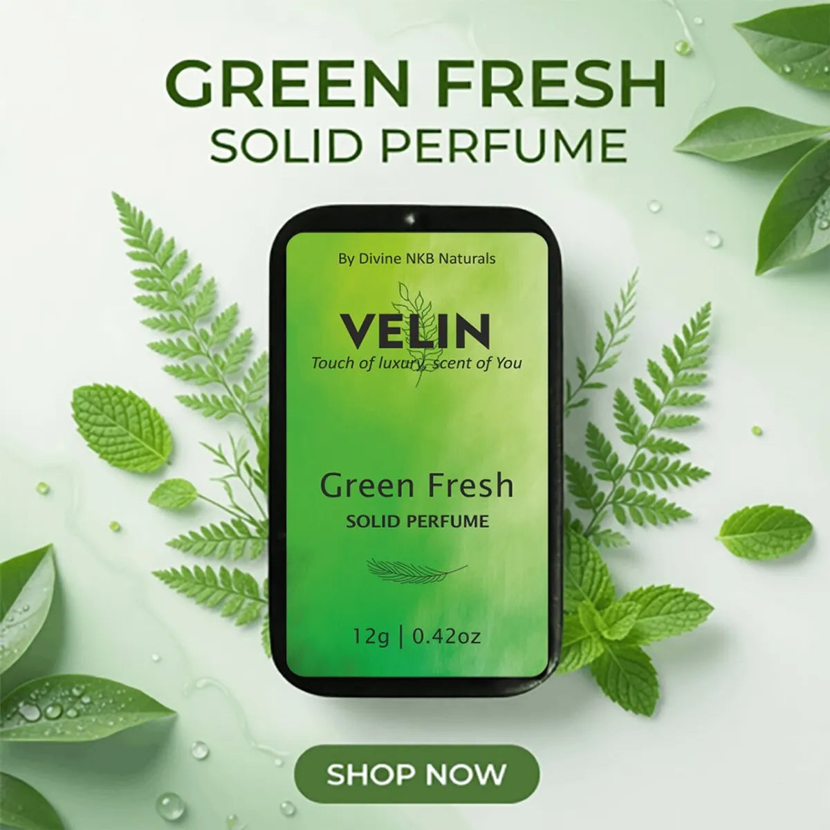 Natural Solid Perfume Pack Of 2 (Gree Fresh-Velvet Rose) + FREE Hanging Car Air Fresheners