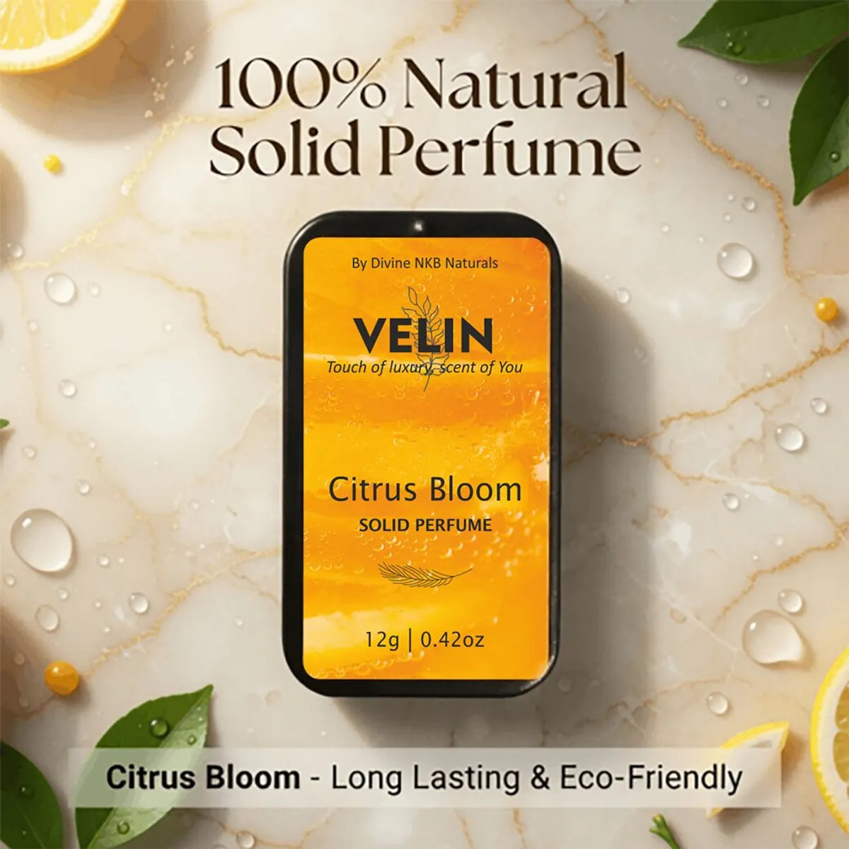 Natural Solid Perfume Pack Of 3 (Ocean Bliss-Vanilla Dream-Citrus Bloom) + FREE Handmade Natural Soap