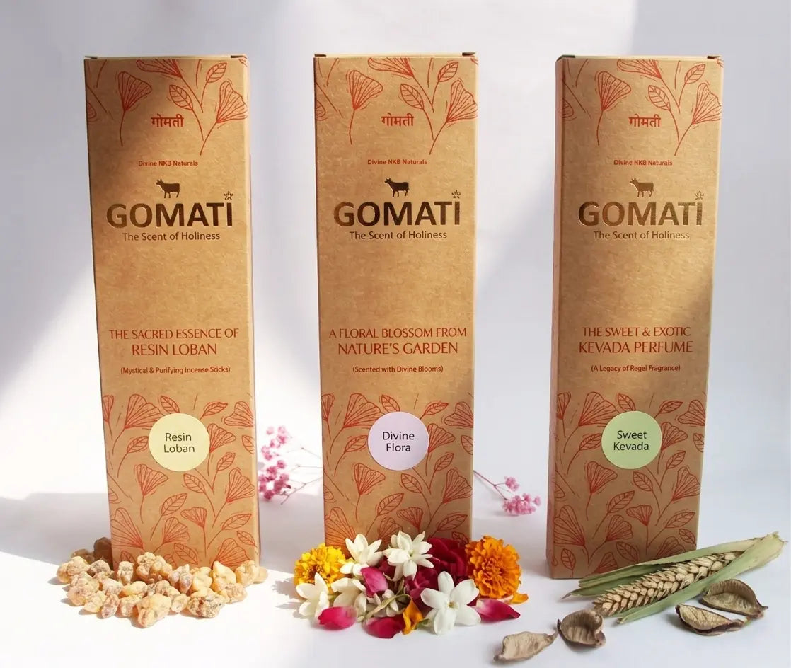 Pure Organic & Natural Incense Stick Pack Of 3 (Loban-Flora-Kevda)