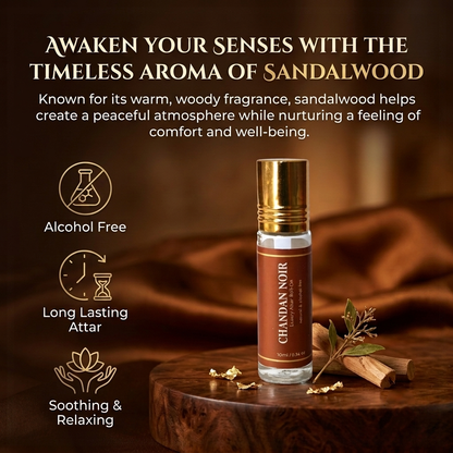 Premium Natural & Alcohol Free Attar Set | Campa Gold, Rose Oud Aura, Mogra Royale, Oud Amber, Chandan Noir & Kewda Amrit | 10ml x 6 (Pack of 6)