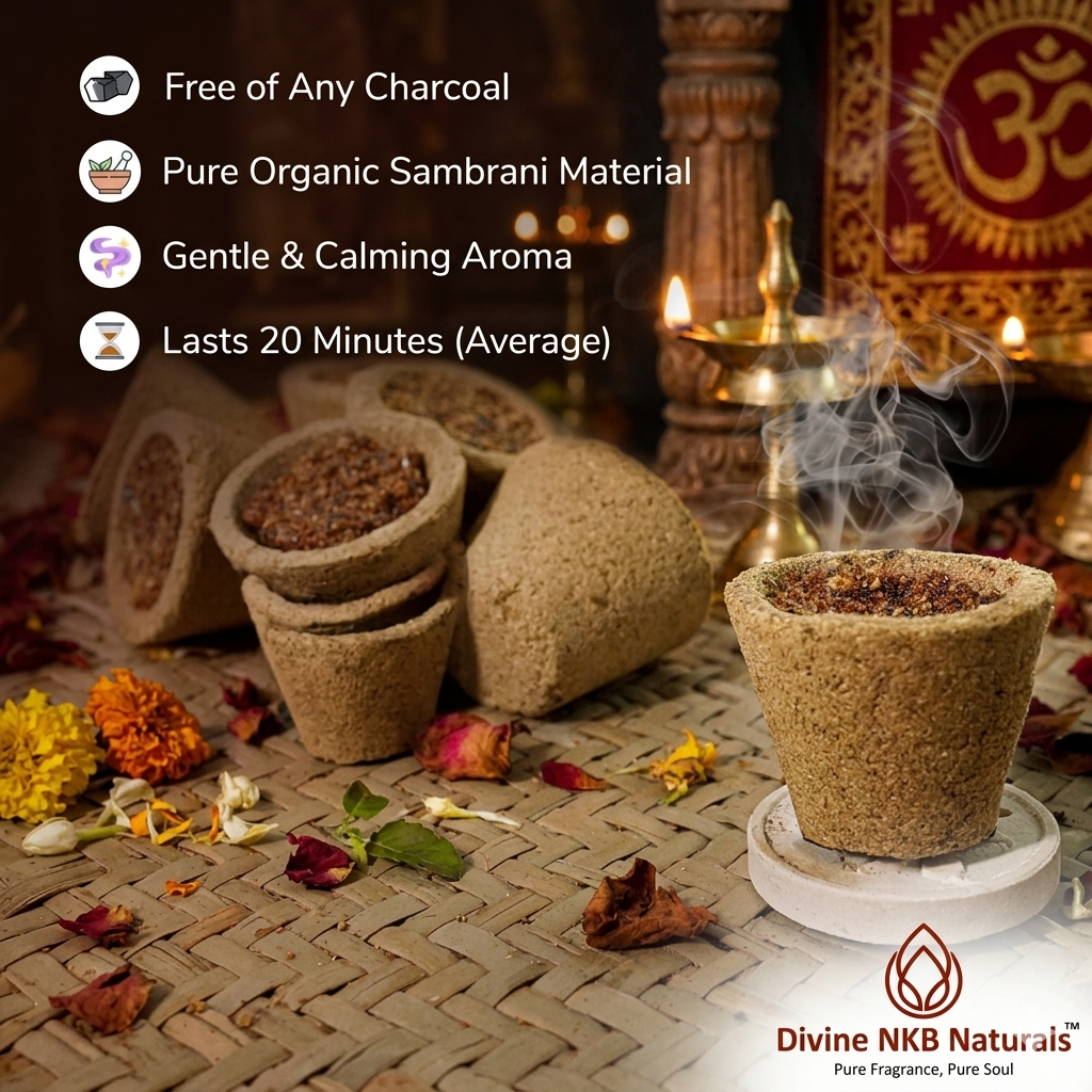 Organic & Natural Havan Cup Pack Of 3 (Chandan-Rose-Guggal)