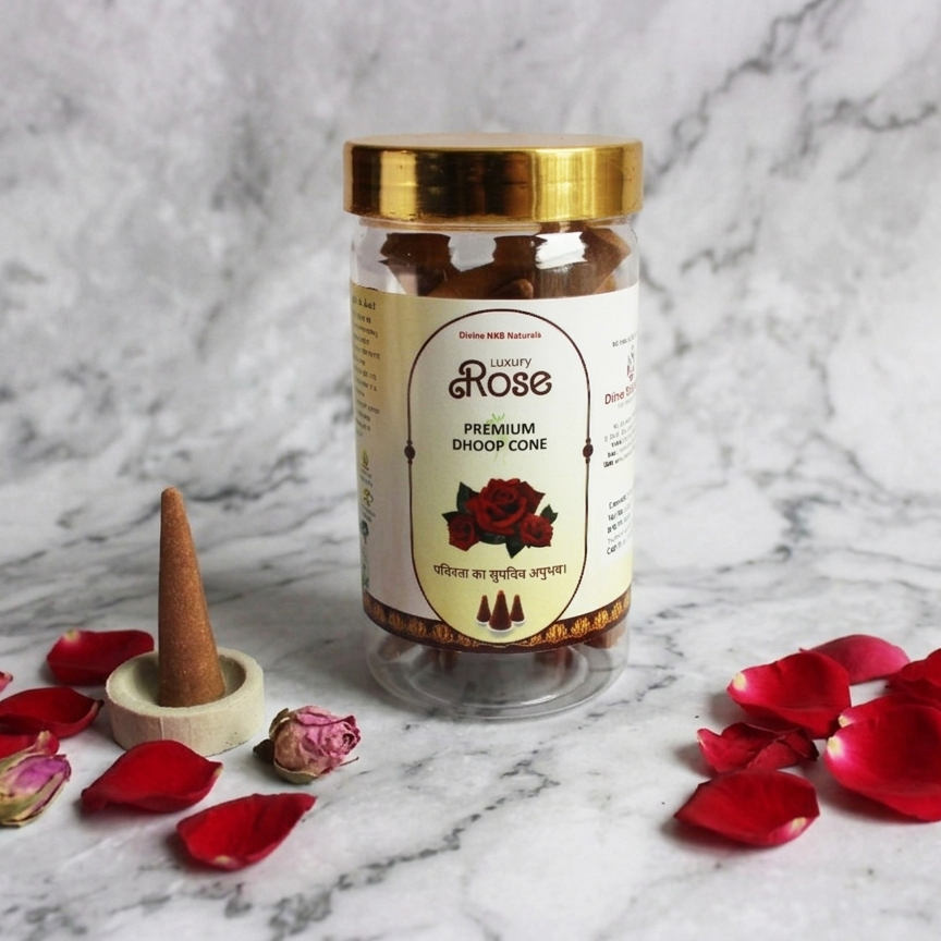 Natural Dhoop Cone Rose