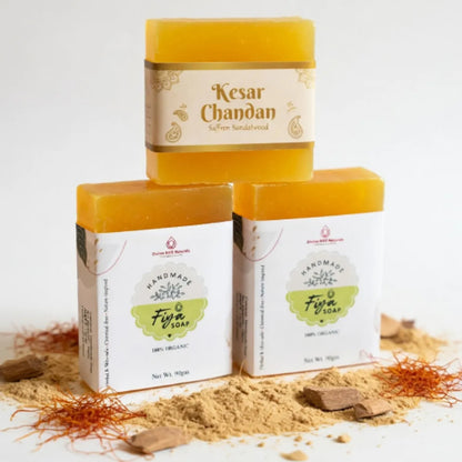 Handmade Glycerin Soap Pack Of 3 (Kesar Chandan)