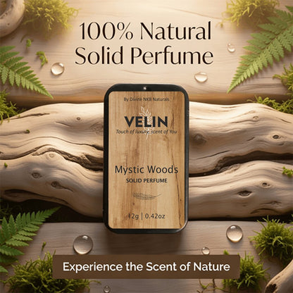 Natural Solid Perfume Pack Of 6 (Mystic Woods-Velvet Rose-Green Fresh-Ocean Bliss-Vanilla Dream-Citrus Bloom)